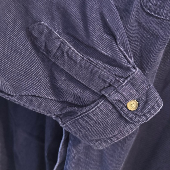 Vintage Disney Corduroy Button Up Shirt Embroidered Mickey Minnie Mouse Navy XL - Picture 9 of 11